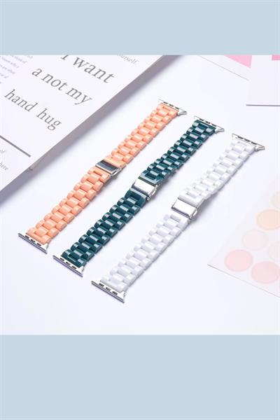 Apple Xiaomi Watch Seri 2/3/4/se/6/7/8/9/10/11 Uyumlu Paslanmaz Çelik Reçine Kordon