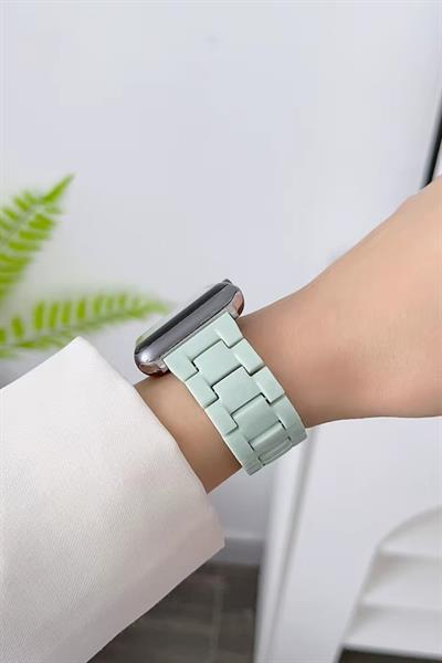 Apple Xiaomi Watch Seri 2/3/4/se/6/7/8/9/10/11 Uyumlu Paslanmaz Çelik Reçine Kordon