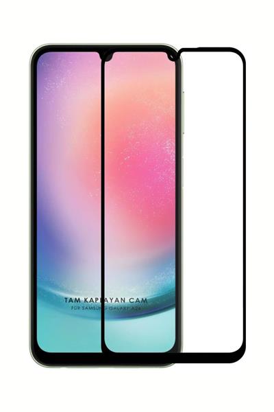 Samsung Galaxy A24 Tam Kaplayan Temperli Cam Ekran Koruyucu Siyah