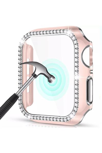 Watch 3 4 5 6 7 8 9 Se Uyumlu 45mm Kasa Koruyucu Işıltılı Parlak Taşlı Koruma