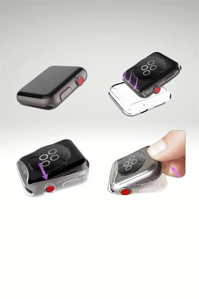 Watch Uyumlu 42 Mm Srei 3 Ve Altı Seffaf Silikon 360 Tam Koruma Yumuşak Ekran Koruyucu
