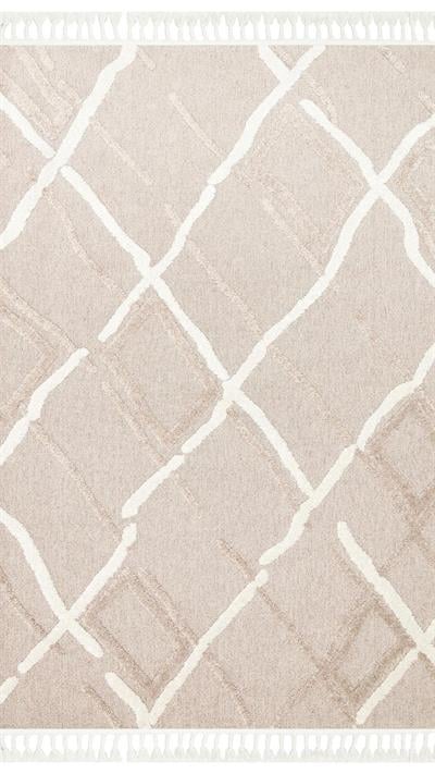 By Özer Halı Bej Beyaz Renk İskandinav Tarz Toz Çıkarmayan Eko Halı Terazzo TRZ 03 Halı