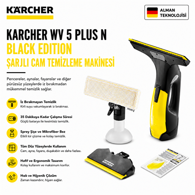 Kaercher WV 2 Black Edition Şarjlı Cam Temizleme Makinesi