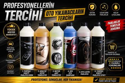 Karpaks Auto Series Profesyonel Oto Bakım Seti – Torpido Parlatıcı, Araç İçi Detay Temizleyici, KR9 Oto Şampuanı, Lastik Parlatıcı