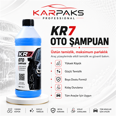 KARPAKS KR7 Oto Şampuan 1 LT | Yoğun Köpüklü Araç Yıkama Şampuanı