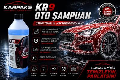 KARPAKS KR9 Oto Şampuan 1 LT | Yoğun Köpüklü Profesyonel Araç Şampuanı