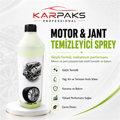 KARPAKS Motor Temizleyici 1 LT | Yağ ve Kir Sökücü Profesyonel Motor Bakım Ürünü