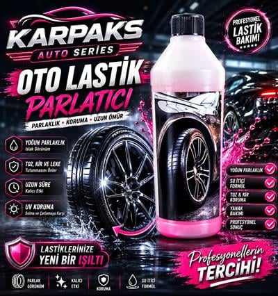 KARPAKS Oto Lastik Parlatıcı 1 LT | Islak Görünümlü Lastik Parlatma ve Koruma