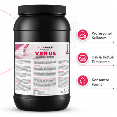 Karpaks Professional Venus Halı Koltuk Temizleme Deterjanı 3 Kg Konsantre Profesyonel Leke Çıkarıcı