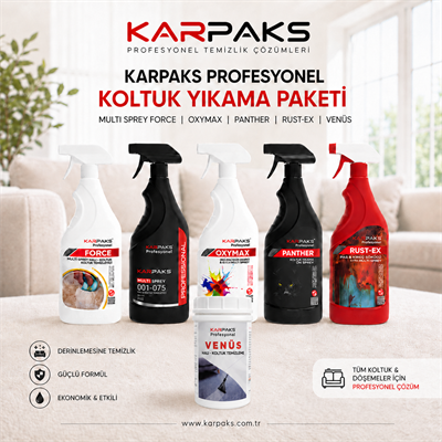 Karpaks Profesyonel Koltuk Yıkama Paketi - Multi Sprey - Force - Rust-Ex - Oxymax - Panther - Venüs