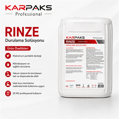 Karpaks Rinze Profesyonel Halı Durulama Solüsyonu 20 KG – Parlaklık ve Nötralizasyon Desteği