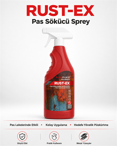 Karpaks Rust-Ex Halı Kumaş Pas Lekesi Sökücü Sprey 750 ml Koltuk Döşeme Temizleyici