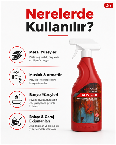 Karpaks Rust-Ex Halı Kumaş Pas Lekesi Sökücü Sprey 750 ml Koltuk Döşeme Temizleyici
