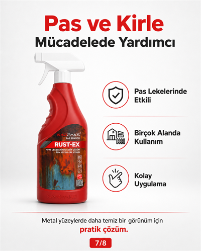 Karpaks Rust-Ex Halı Kumaş Pas Lekesi Sökücü Sprey 750 ml Koltuk Döşeme Temizleyici