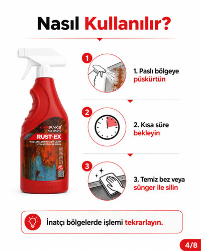 Karpaks Rust-Ex Halı Kumaş Pas Lekesi Sökücü Sprey 750 ml Koltuk Döşeme Temizleyici