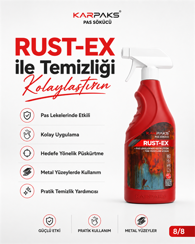 Karpaks Rust-Ex Halı Kumaş Pas Lekesi Sökücü Sprey 750 ml Koltuk Döşeme Temizleyici