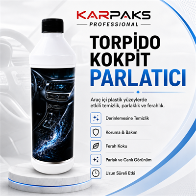 KARPAKS Torpido Kokpit Parlatıcı 1 LT | Araç İçi Plastik Yenileyici ve Parlatıcı
