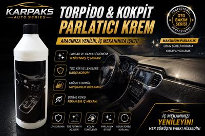 KARPAKS Torpido & Kokpit Parlatıcı Krem 1 LT | Araç İçi Plastik Yenileyici