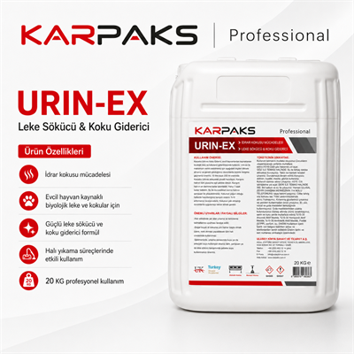 Karpaks Urin-Ex Profesyonel İdrar Lekesi ve Koku Giderici 20 KG – Evcil Hayvan Kaynaklı Lekeler İçin
