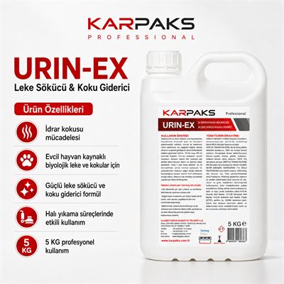 Karpaks Urin-Ex Profesyonel Leke Sökücü ve Koku Giderici 5 KG – Evcil Hayvan Kaynaklı Lekeler İçin