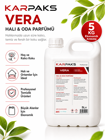 Karpaks Vera Halı ve Oda Parfümü 5 L Kalıcı Ferah Koku Profesyonel Kullanım