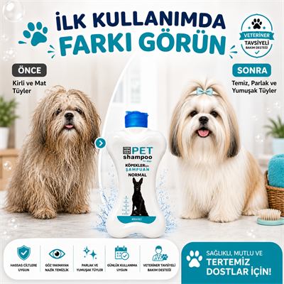 Köpek Şampuanı Normal 400 ml | Hassas Ciltlere Uygun Günlük Köpek Bakım Şampuanı