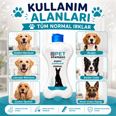 Köpek Şampuanı Normal 400 ml | Hassas Ciltlere Uygun Günlük Köpek Bakım Şampuanı