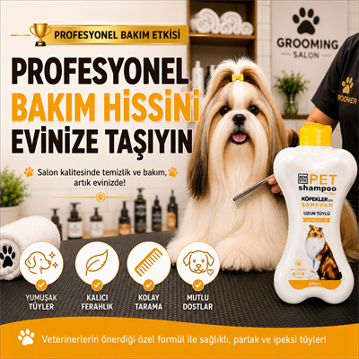 Uzun Tüylü Köpek Şampuanı 400 ml | Yumuşak ve Parlak Tüy Bakımı