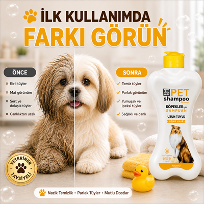 Uzun Tüylü Köpek Şampuanı 400 ml | Yumuşak ve Parlak Tüy Bakımı