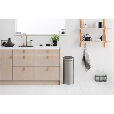 001-01-Fpp Matt Steel New Dokunmatik Çöp Kutusu 30L