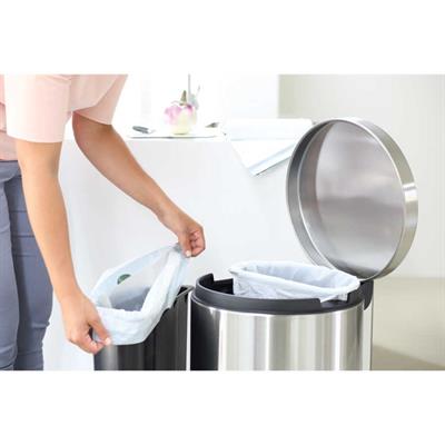001-01-Fpp Matt Steel Pedallı Çöp Kutusu 2X20L