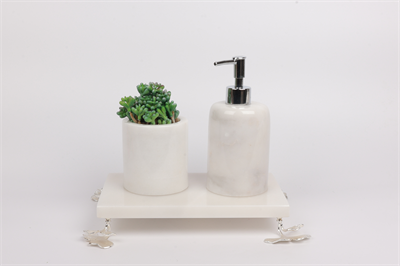 2İn 3 Lü Ginko Set Beyaz-Gümüş