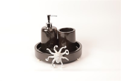 2İn Ahtapotlu 4 Lü Set Siyah-Gümüş