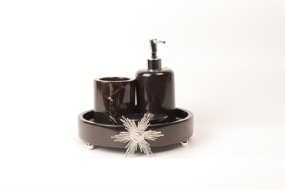 2İn Apolet 4 Lü Set Siyah-Gümüş