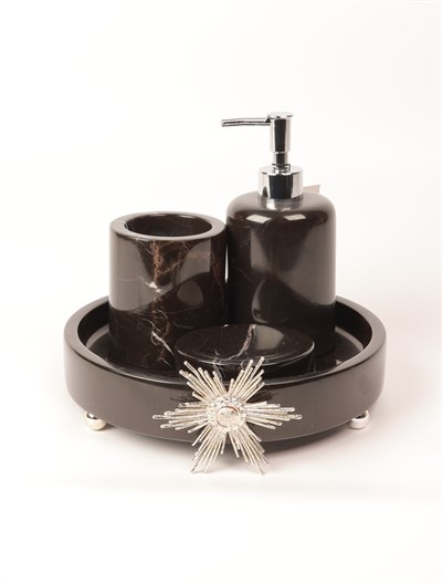 2İn Apolet 4 Lü Set Siyah-Gümüş