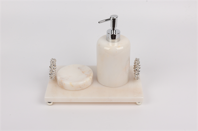 2İn Çan Aksesuarlı 3Lü Set Beyaz-Gümüş