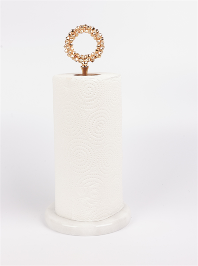 2İn Çan Aksesuarlı Kağıt Havluluk Beyaz-Gold