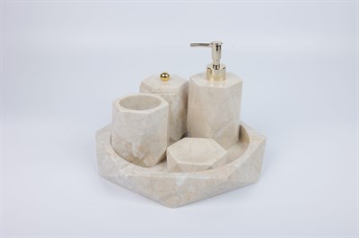 2in Crystal 5li Set Bej-gold