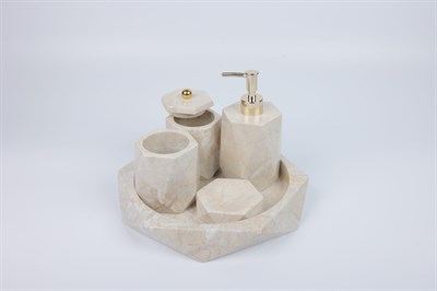 2in Crystal 5li Set Bej-gold