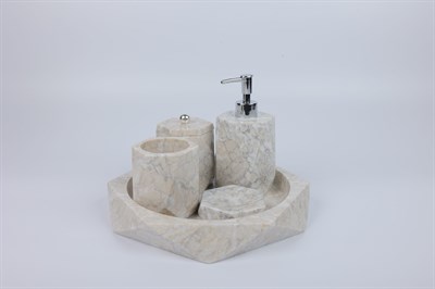 2in Crystal 5li Set Bej-gümüş