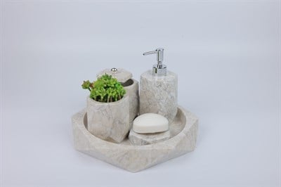 2in Crystal 5li Set Bej-gümüş