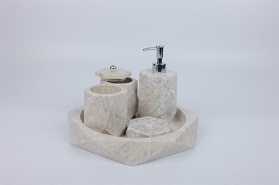 2in Crystal 5li Set Bej-gümüş