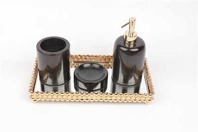 2İn Gilded 4Lü Set Siyah-Gold