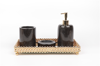 2İn Gilded 4Lü Set Siyah-Gold