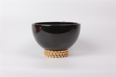 2İn Gilded Havluluk Kasesi Siyah-Gold