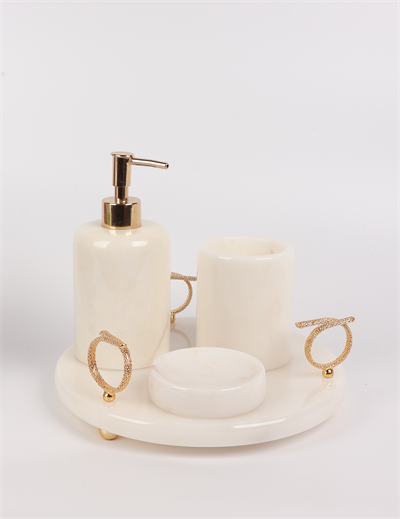 2İn Halatlı 4 Lü Set Beyaz-Gold