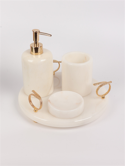 2İn Halatlı 4 Lü Set Beyaz-Gold