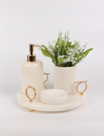 2İn Halatlı 4 Lü Set Beyaz-Gold