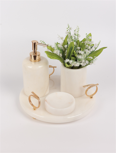 2İn Halatlı 4 Lü Set Beyaz-Gold