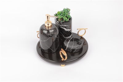 2İn Halatlı 4 Lü Set Siyah-Gold